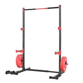 Power Cage Rack, Multifunctional Squat Rack for Home Gym, Width-Adjustable Workout Strength Training Equipment with 6 Band Pegs