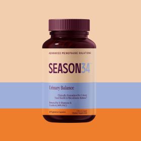 SEASON34 Menopause Urinary Support for Women 40+ | Urgency, Frequency & Hydration Balance | with D-Mannose & 48mg PAC Cranberry | Hormone-Free