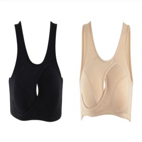 Women's Wireless Thin Gathered Vest Sports Breathable Beauty Back (Option: Set1-M)
