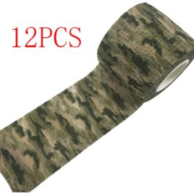Camouflage Non-woven Elastic Bandage (Self-adhesive) (Option: 5style-5cm-12PCS)