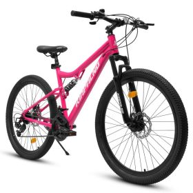 A26304 26 Inch All-Terrain Mountain Bike With Disc Brakes 21-Speed Drivetrain & Durable Carbon Steel Frame Ideal For Men And Women, Perfect For T (Option: A26304RED)