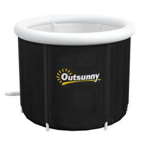 Cold Plunge Tub, Portable Ice Bath Cold Water Therapy Tub with Thermo Lid, for Athletes Recovery, Black (Option: Black-690x400x110 mm)