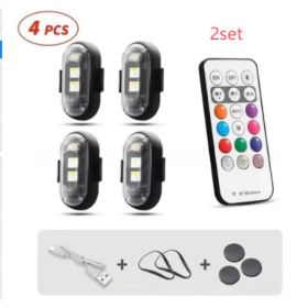 Wireless Remote Control Colorful Strobe Light (Option: 4LightsWithRemoteControl 2set)