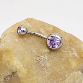 Puncture Hypoallergenic Titanium Steel Navel Buckle Belly Nail (Option: Purple)