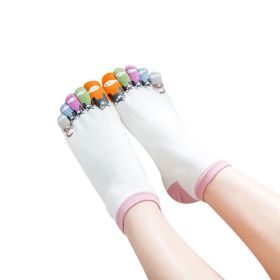 Womens Funny Toe Sock Cotton Five Finger Running Ankle Novelty Socks (Color: Pink)