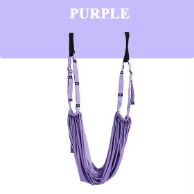 Adjustable Aerial Yoga Strap; Hammock Swing Stretching Strap; Anti-Gravity Inversion Pilates Hammock Belts For Gym Flexibility (Color: purple)