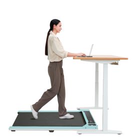 Walking Pad Under Desk Treadmill, Portable Small Treadmills for Home and Office (Main Material: ABS+Steel(Q235), Main Color: Blue)