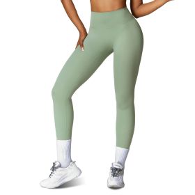 Women's High Waist Workout Leggings Tummy Control Compression Yoga Tight Pants Gym Pants Athletic Running Leggings with 25In Inseam No Front Seam (Color: 1PcPearlGrey+1PcGreen+1PcBlack, size: L)